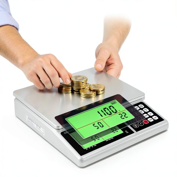WISHSOM Industrial Counting Scale 30kg 0.5g Increment Stainless Steel-2
