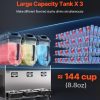 VEVOR Commercial Slushy Machine, 12Lx3 Triple Tank Frozen Drink Machine, 144 Cups Stainless Steel Margarita Smoothie Frozen Drink Maker, Slushie Maker for Home Party Restaurants Cafe Bars-1
