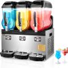 VEVOR Commercial Slushy Machine, 12Lx3 Triple Tank Frozen Drink Machine, 144 Cups Stainless Steel Margarita Smoothie Frozen Drink Maker, Slushie Maker for Home Party Restaurants Cafe Bars-0