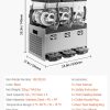 VEVOR Commercial Slushy Machine, 12Lx3 Triple Tank Frozen Drink Machine, 144 Cups Stainless Steel Margarita Smoothie Frozen Drink Maker, Slushie Maker for Home Party Restaurants Cafe Bars-6