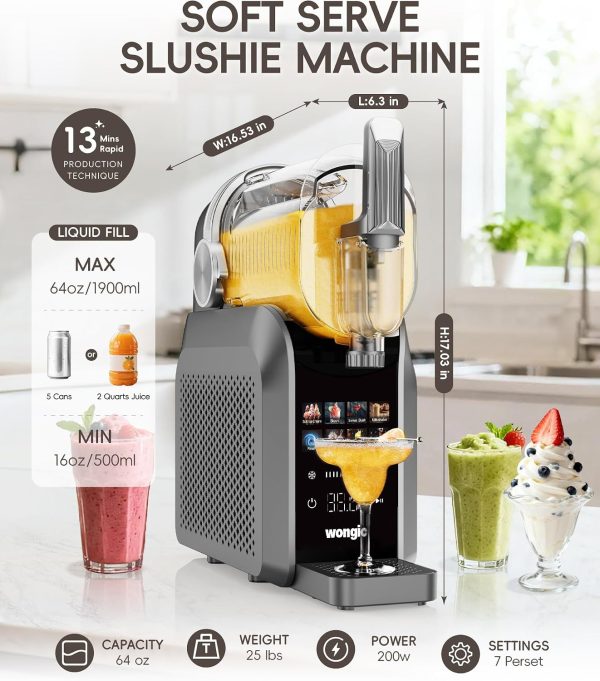 Slushie Machine Pro by Wongic 88oz Frozen Drink Maker with Touchscreen-2